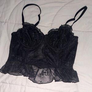 Black lace corset top